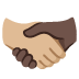 🫱🏼‍🫲🏿 handshake: medium-light skin tone, dark skin tone display on Google